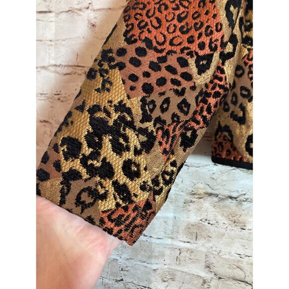 Molly & Maxx Jacket Womens Petite Small Animal Print Full Zip Artsy Tapestry - Picture 2 of 13